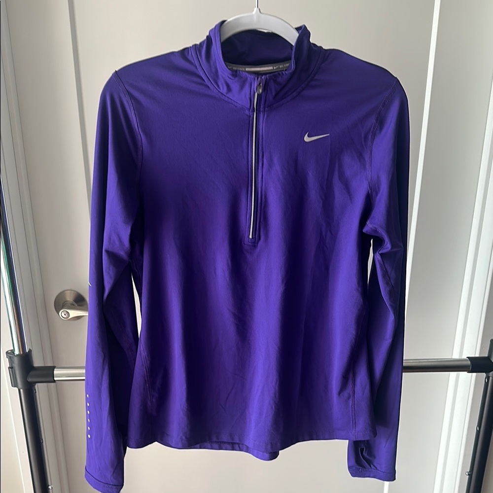 Nike Purple Quarter Zip Long Sleeve Tee